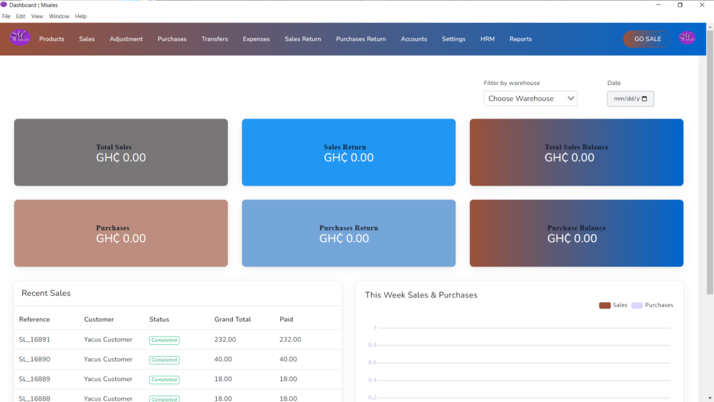 Msales Software Sales Interface